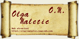 Olga Maletić vizit kartica